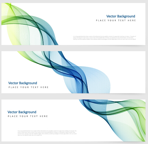 Smoke with wavy abstract banners set 01 Smoke with wavy abstract banners set 01