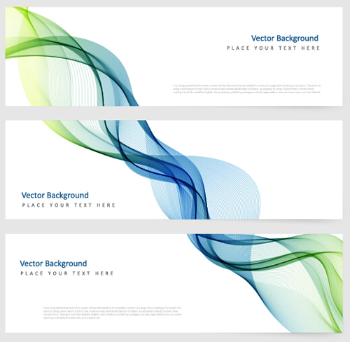 Smoke with wavy abstract banners set 02 Smoke with wavy abstract banners set 02
