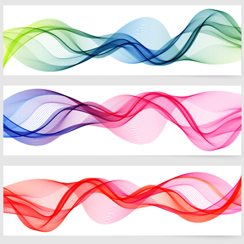 Smoke with wavy abstract banners set 03 Smoke with wavy abstract banners set 03