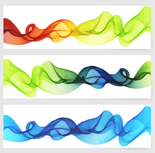 Smoke with wavy abstract banners set 09 Smoke with wavy abstract banners set 09