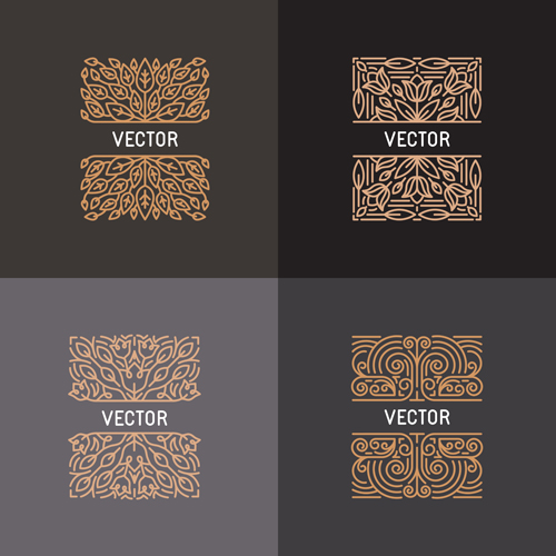 Vector frames golden vintage design 05