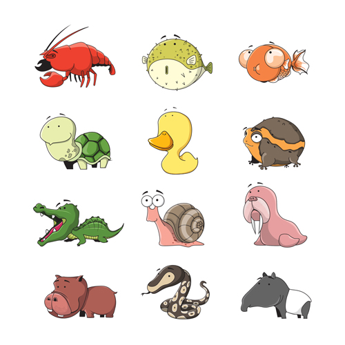 lovely cartoon animal vectors 01
