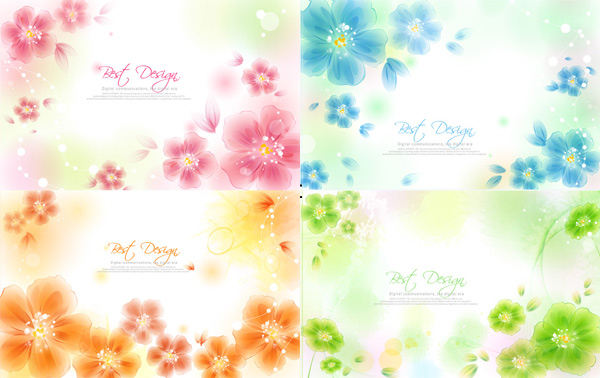Hazy flower background vector material Hazy flower background vector material