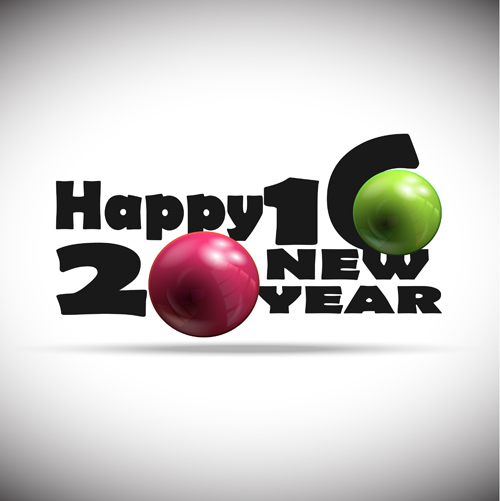2016 new year design with shiny ball vector 2016 new year design with shiny ball vector