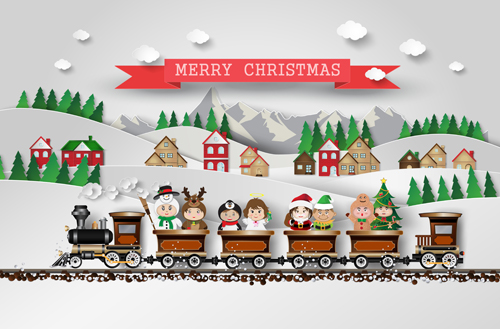 Chrismas cartoon kids vectors material 03 Chrismas cartoon kids vectors material 03