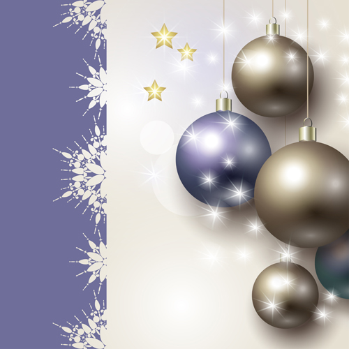 Christmas balls with baubles cards vector 01 Christmas balls with baubles cards vector 01