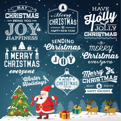 labels christmas Calligraphy font background 