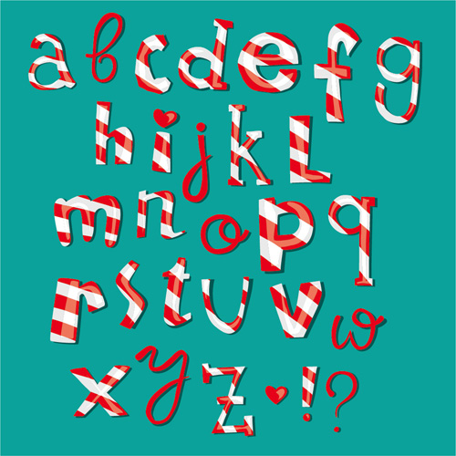 Christmas candy alphabets vector 01 Christmas candy alphabets vector 01