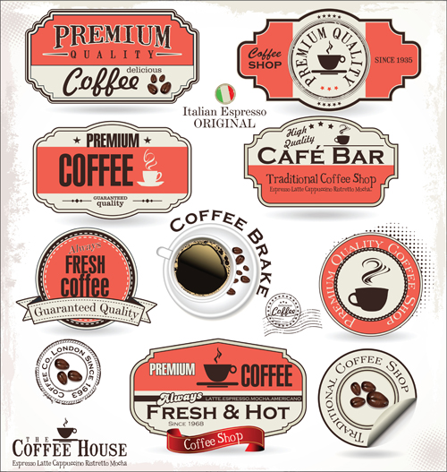 sticker labels house Coffee house coffee classic coffee classic 