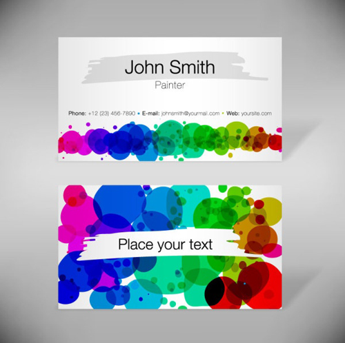 Colored bubbles with business cards vector Colored bubbles with business cards vector