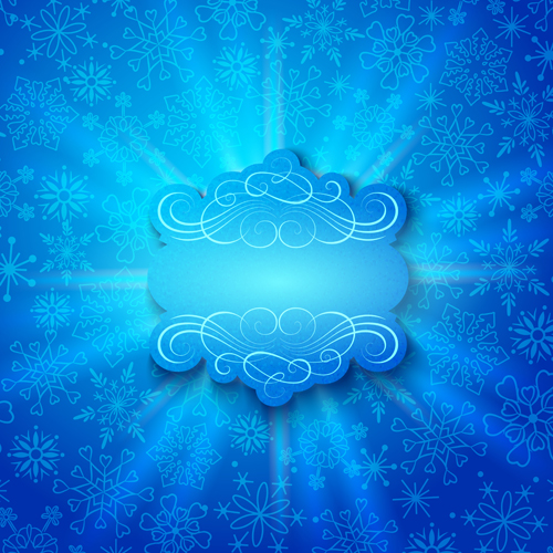 Elegant new year card with snowflake pattern vector 04