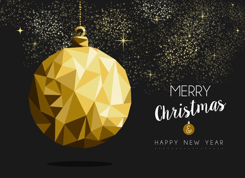 Geometric shapes christmas ball vector