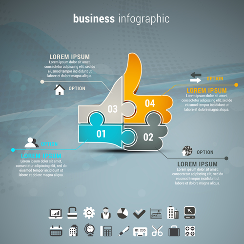 template infographics gray business 