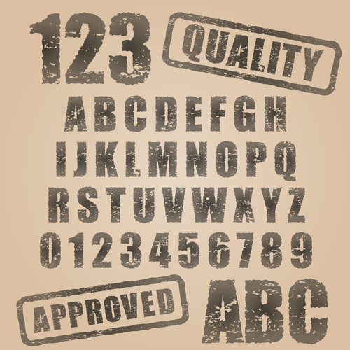 Grunge styles alphabets with numbers vector.rar Grunge styles alphabets with numbers vector.rar