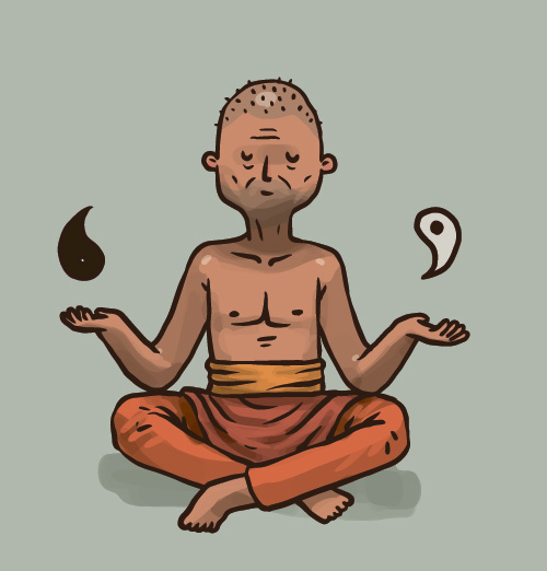 Hand drawn buddhist monk vector material 01 Hand drawn buddhist monk vector material 01
