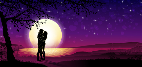 silhouette moon lovers 