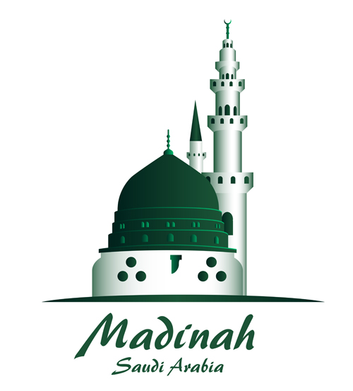 Madinah famous buildings vector 01