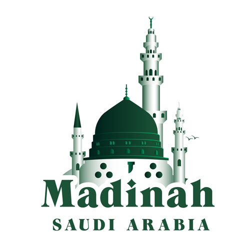 Madinah famous buildings vector 02