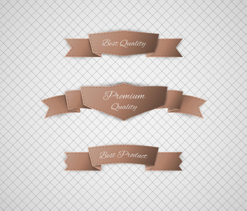 Origami ribbon vintage vector set 04 Origami ribbon vintage vector set 04