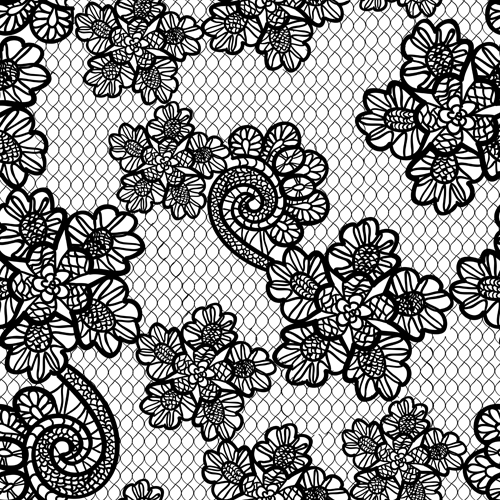 Retro lace ornament pattern seamless vector 01 Retro lace ornament pattern seamless vector 01