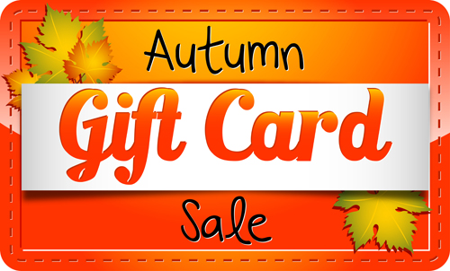 Shiny autumn gift card vector design