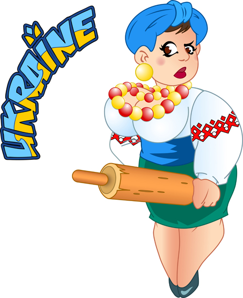 Ukraine cartoon characters vector set 09 Ukraine cartoon characters vector set 09