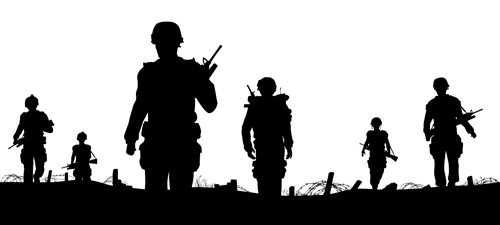soldiers silhouettes 