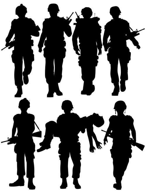 soldiers silhouettes vector set 04 soldiers silhouettes vector set 04