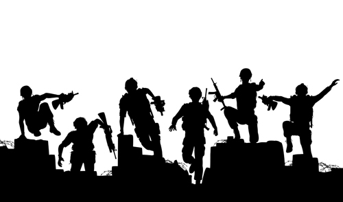 soldiers silhouettes vector set 05 soldiers silhouettes vector set 05