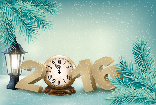 2016 New year design with winter background vector 06 2016 New year design with winter background vector 06