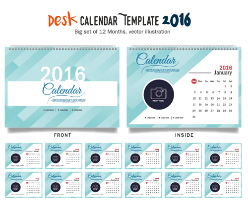 2016 New year desk calendar vector material 28 2016 New year desk calendar vector material 28