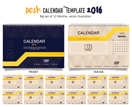 2016 New year desk calendar vector material 29 2016 New year desk calendar vector material 29