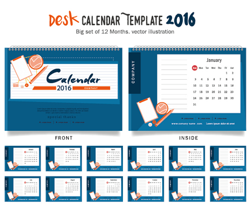 year new desk calendar 2016 