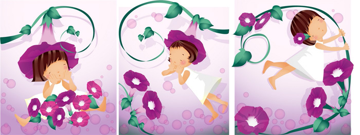 Elements of girl Petunia style Vector Elements of girl Petunia style Vector