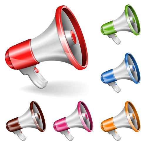 Colored megaphone design vector Colored megaphone design vector
