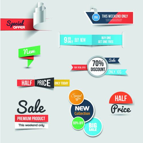 Creative sale sticker with labels design 02 Creative sale sticker with labels design 02
