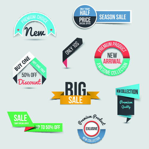Creative sale sticker with labels design 05 Creative sale sticker with labels design 05