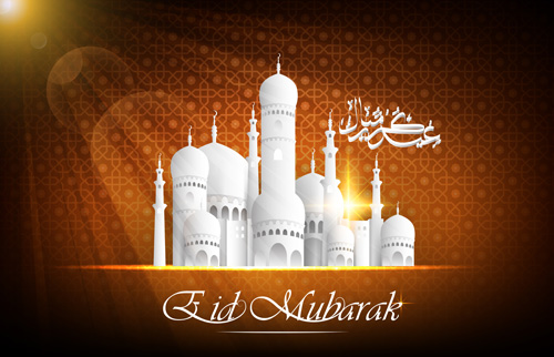 Mubarak islamic Eid building background 