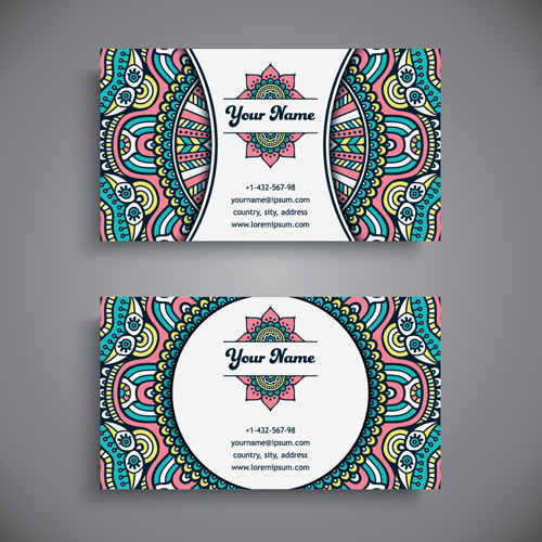 Ethnic decorative elements business card vector 15 Ethnic decorative elements business card vector 15