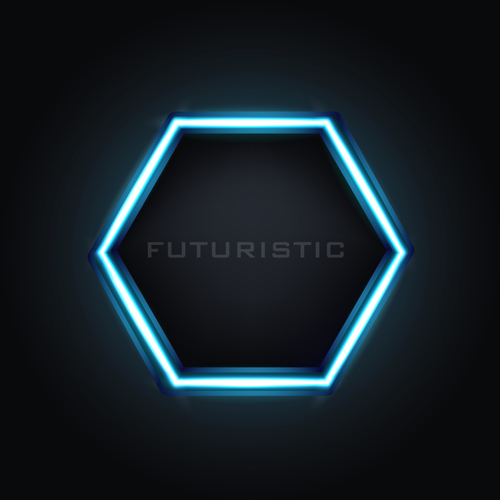 Futuristic neon frame vector