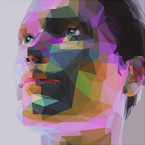 Geometric polygon portrait vector material 06