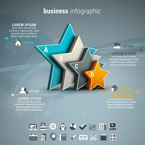 Gray business infographics template vector 04 Gray business infographics template vector 04
