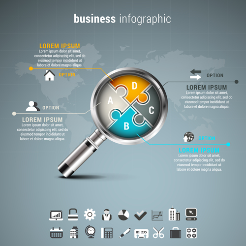 template infographics gray business 