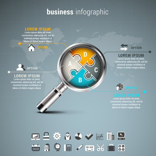 Gray business infographics template vector 05 Gray business infographics template vector 05