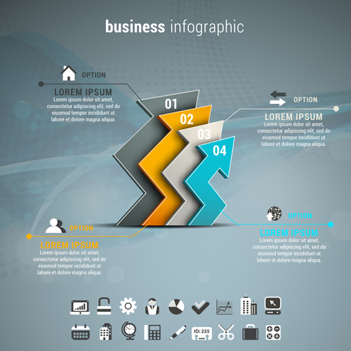 Gray business infographics template vector 06 Gray business infographics template vector 06