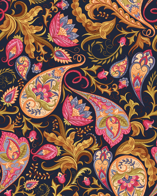 Indian paisley seamless pattern vector material 04 Indian paisley seamless pattern vector material 04