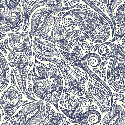Indian paisley seamless pattern vector material 05 Indian paisley seamless pattern vector material 05