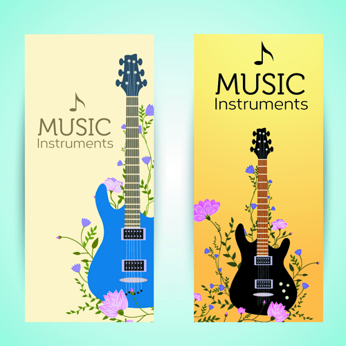 Music Instruments vector banner graphics 01 Music Instruments vector banner graphics 01