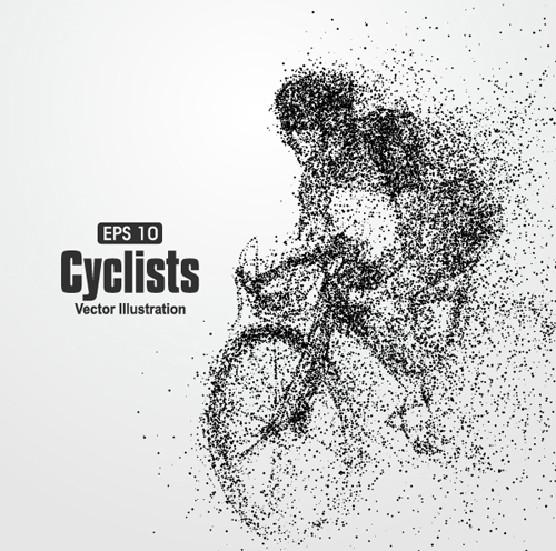 Particle composition athlete vector illustration 14