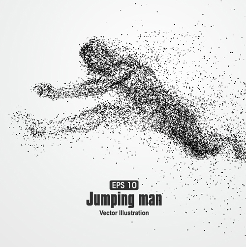 Particle composition athlete vector illustration 15